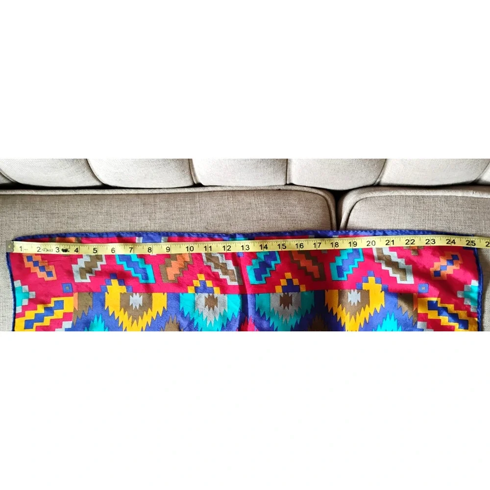 Kenzo Silk Satin Square Scarf Geometric Ikat Diamond Dopamine Festival Bold